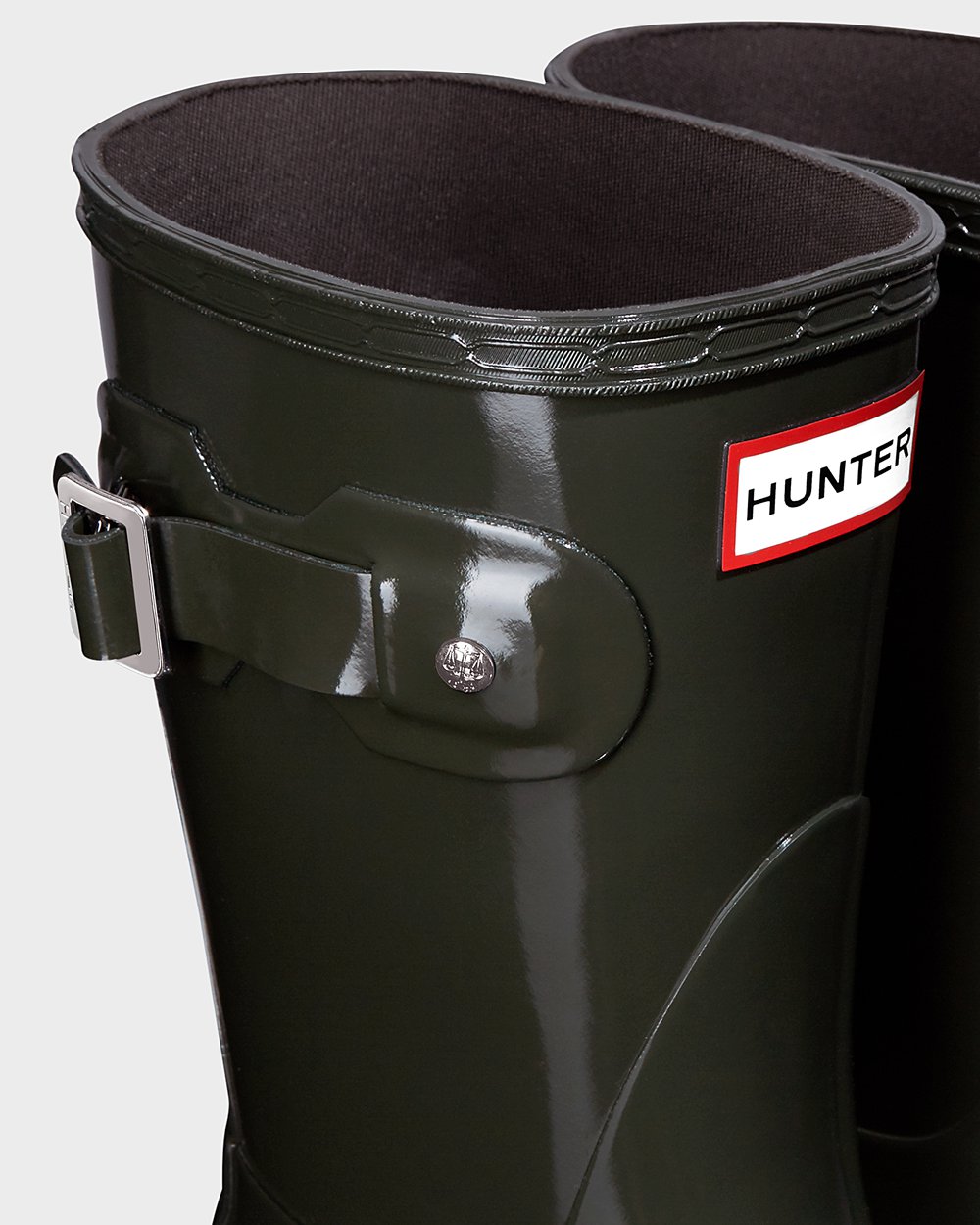 Hunter Kısa Yağmur Çizmesi Bayan Koyu Zeytin Yeşili - Original Gloss - Türkiye PD3710528